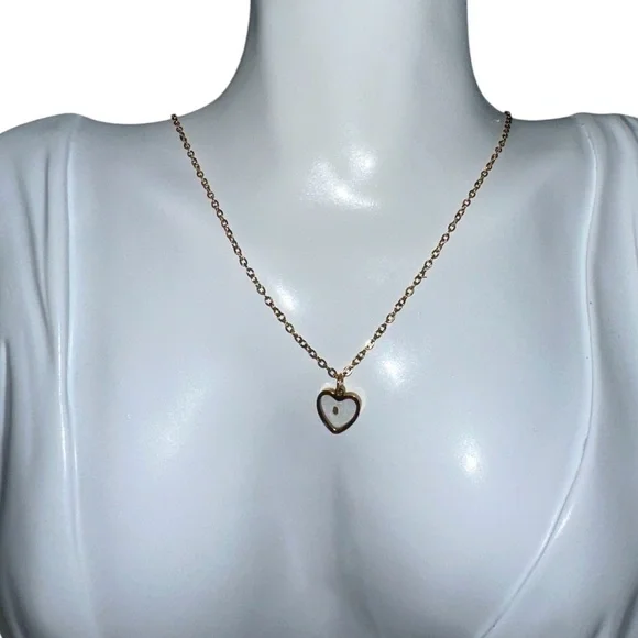 Matthew 17:20 Gold Heart Stainless Steel Necklace with Mustard Seed in resin π - Picture 4 of 4